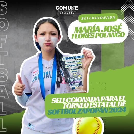 María José Flores Polanco, campeona del Torneo Estatal de Softbol Zapopan 2024